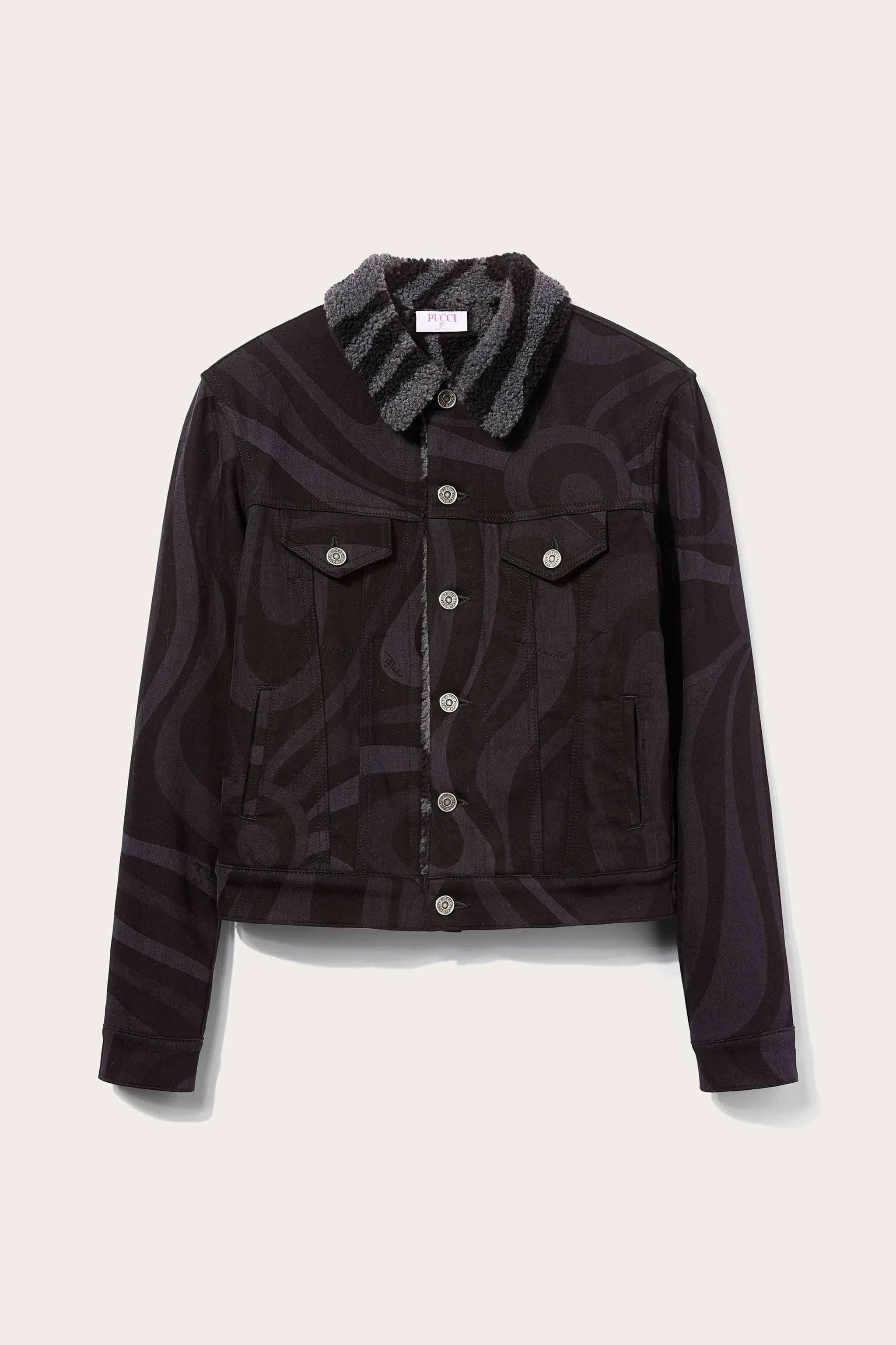 Giacca in denim con stampa Marmo sold by Emilio Pucci