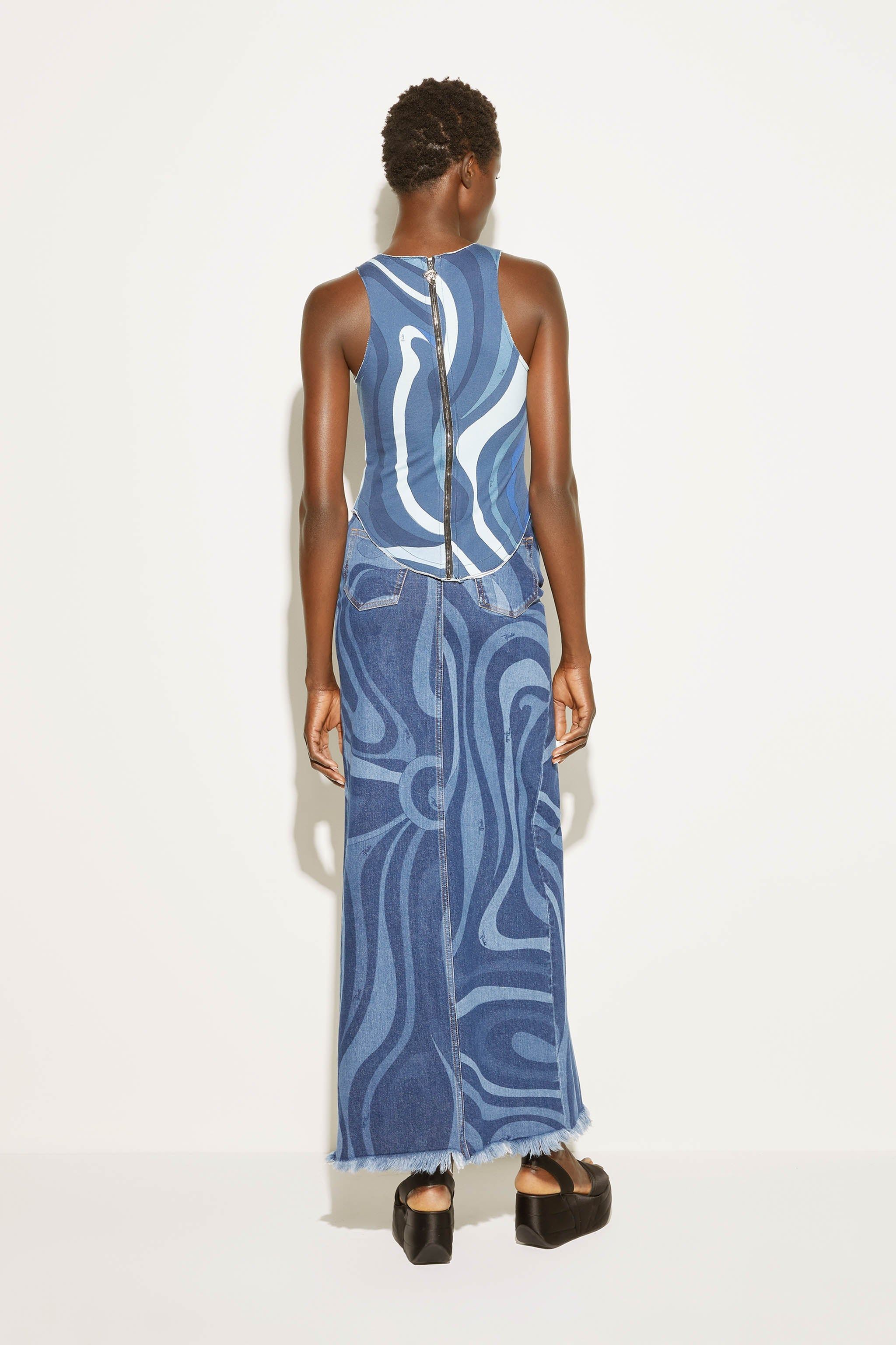 Top in denim con stampa Marmo sold by Emilio Pucci product image thumbnail 3