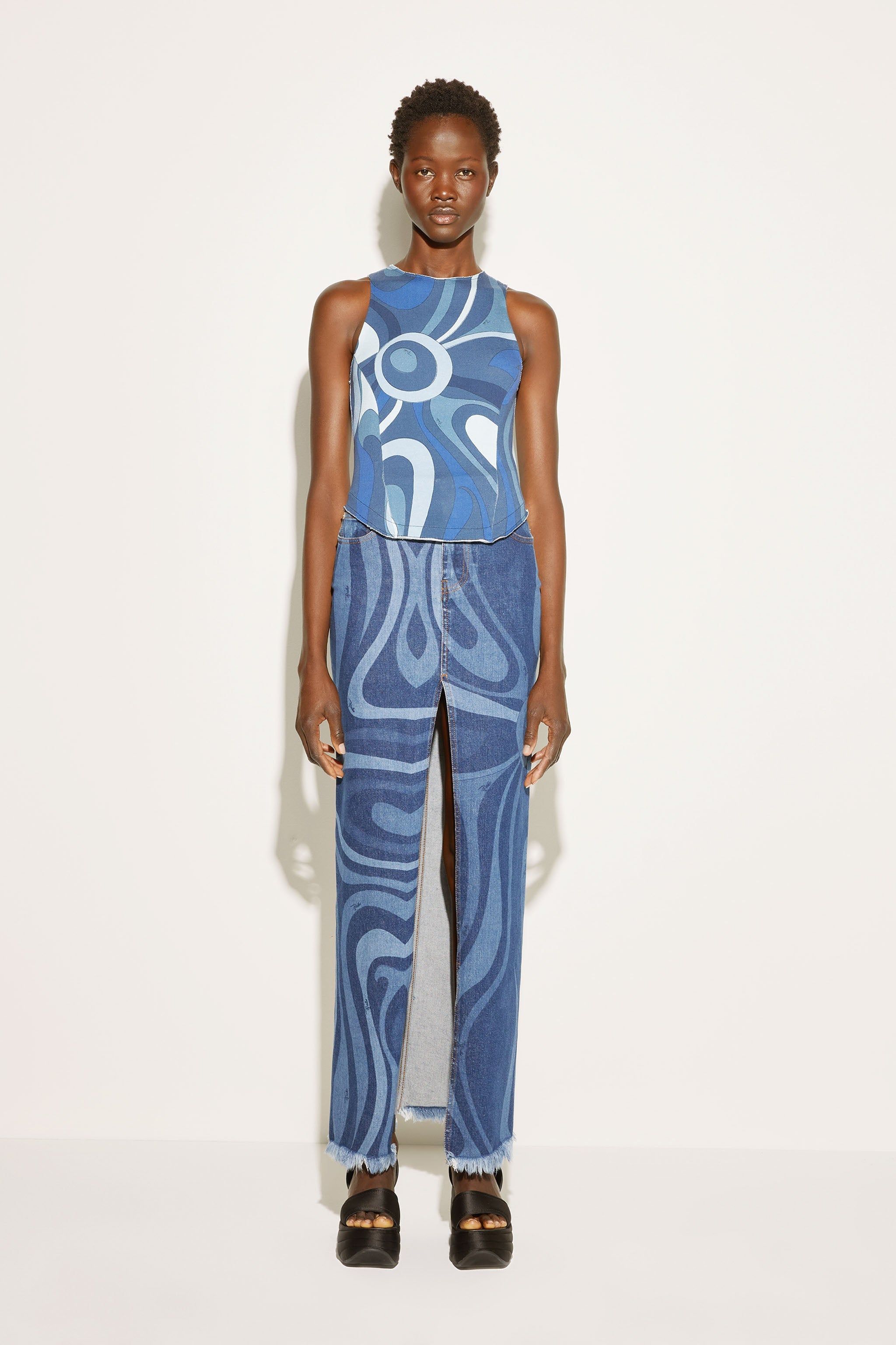 Top in denim con stampa Marmo sold by Emilio Pucci product image thumbnail 2