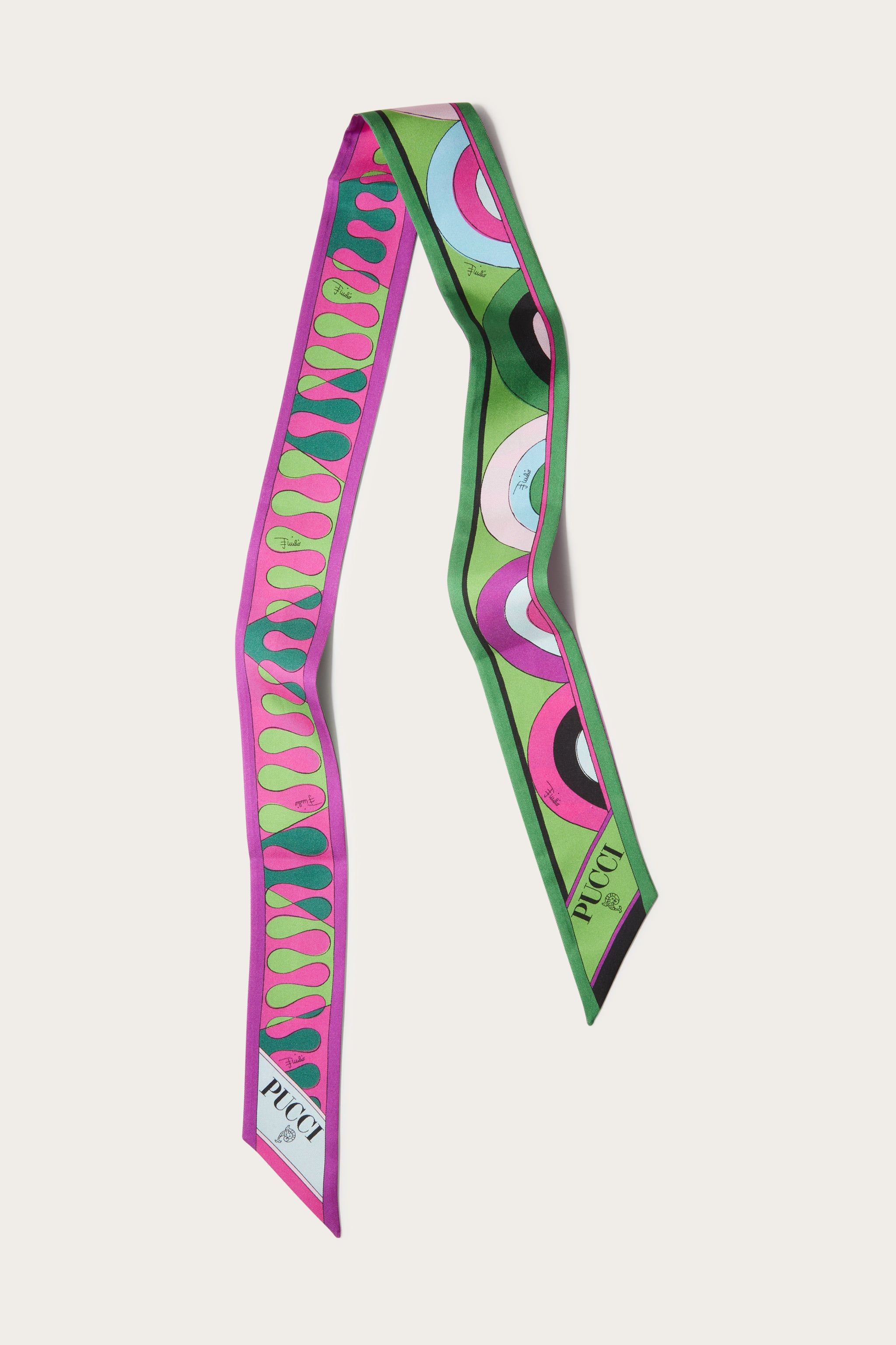 Foulard in seta con stampe Onde e Leocorno sold by Emilio Pucci