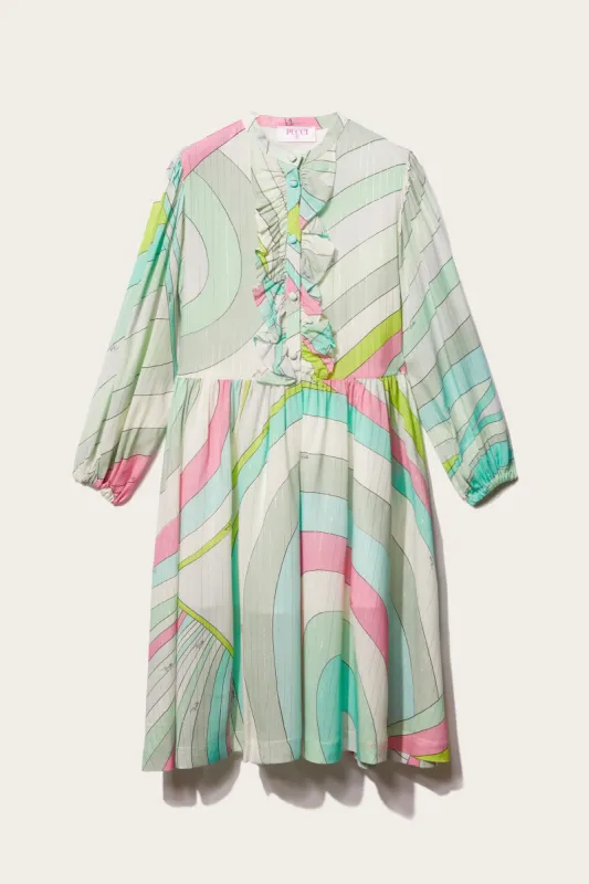 Iride-Print Ruffled Dress made by Emilio Pucci