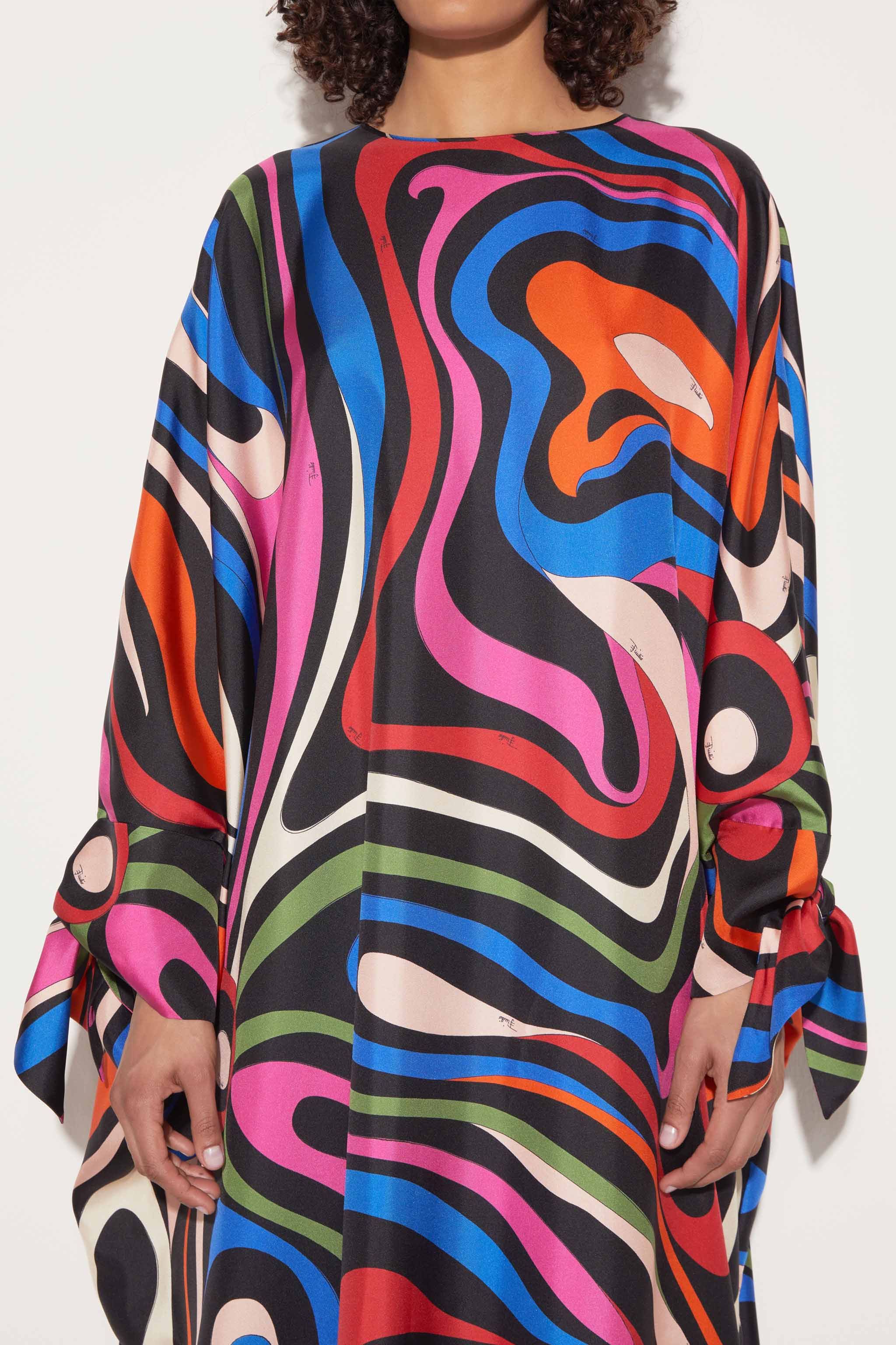 Abito kaftano in seta con stampa Marmo sold by Emilio Pucci product image thumbnail 5