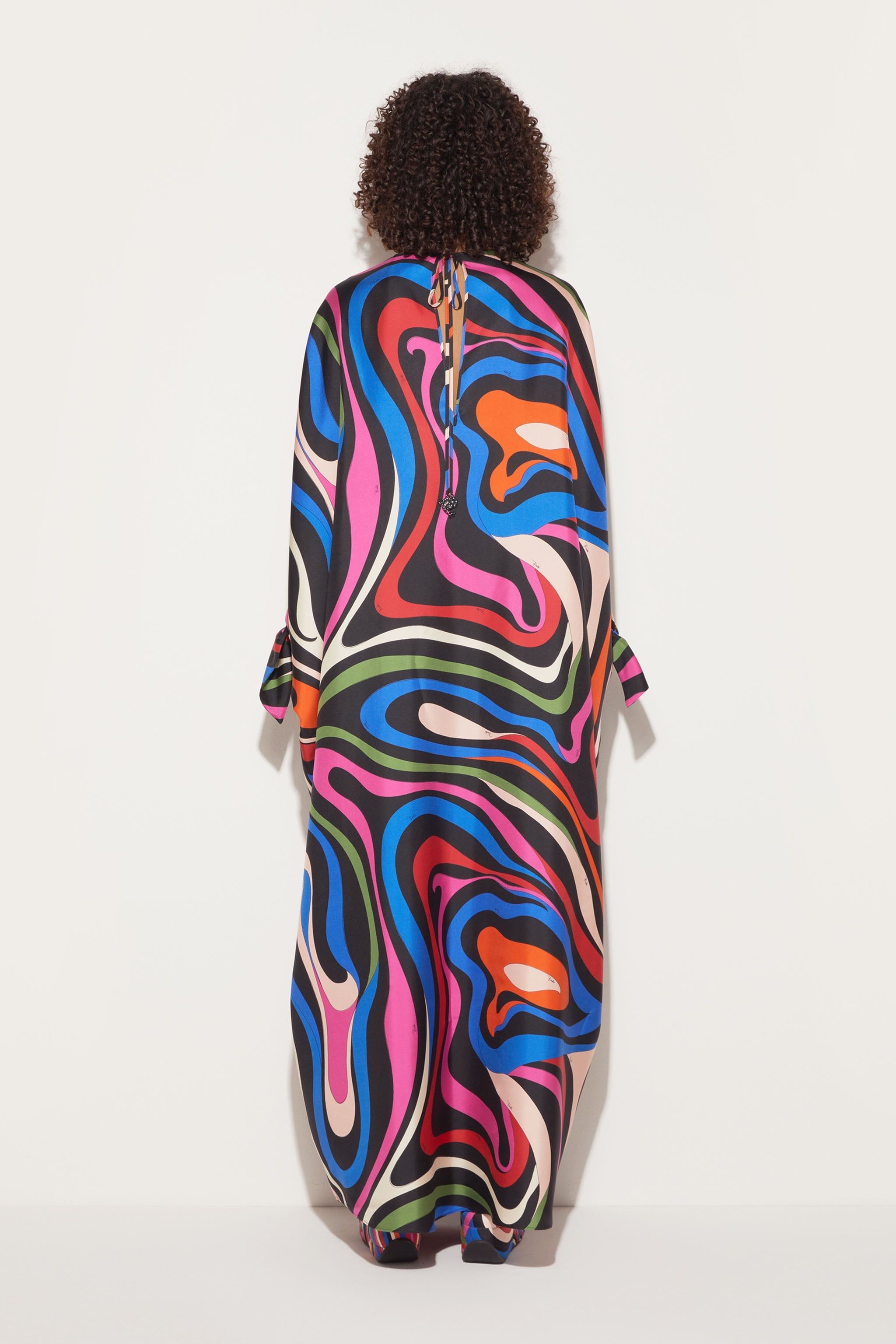 Abito kaftano in seta con stampa Marmo sold by Emilio Pucci product image thumbnail 4