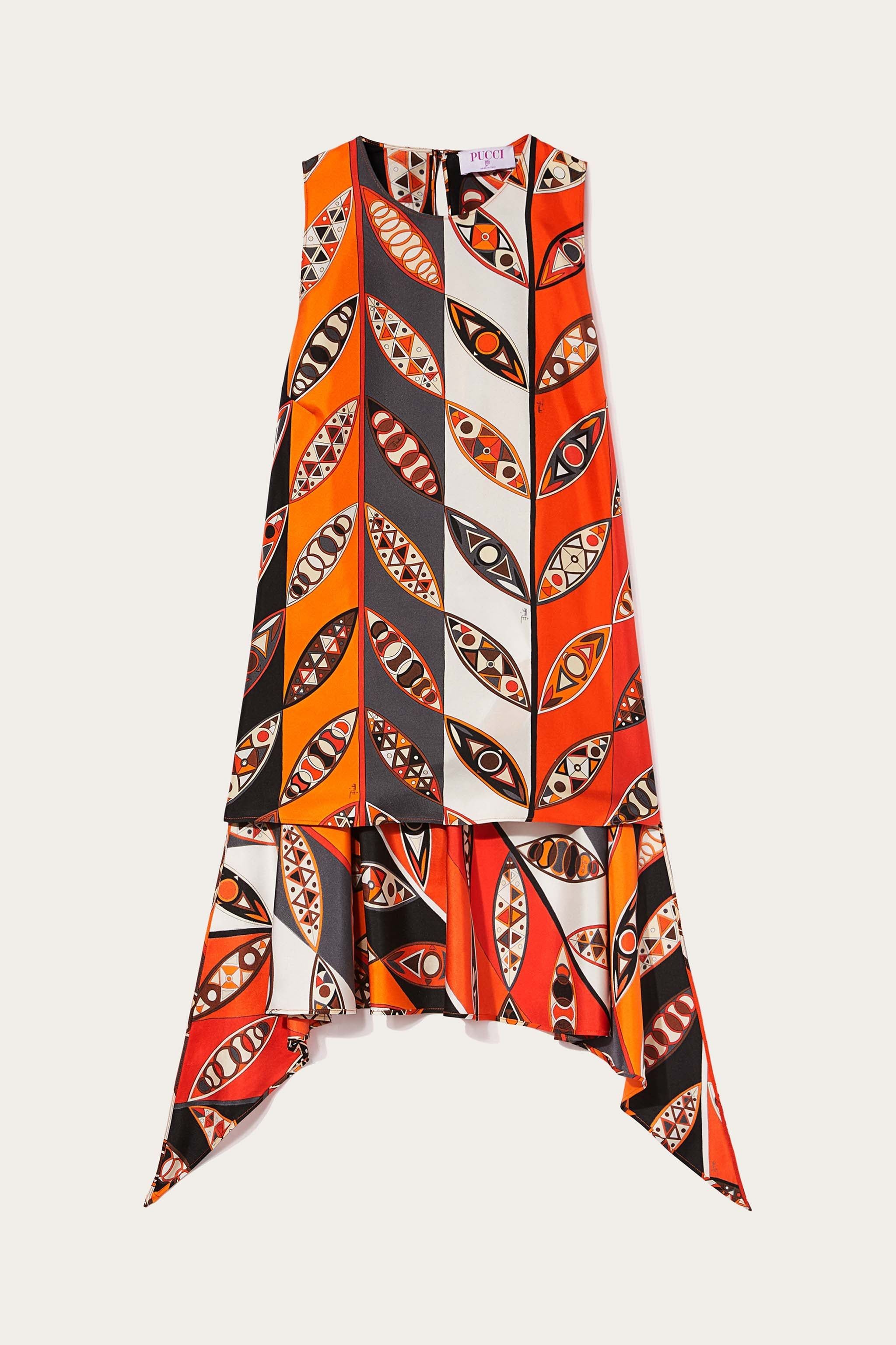 Top in seta con stampa Girandole e drappeggio sold by Emilio Pucci