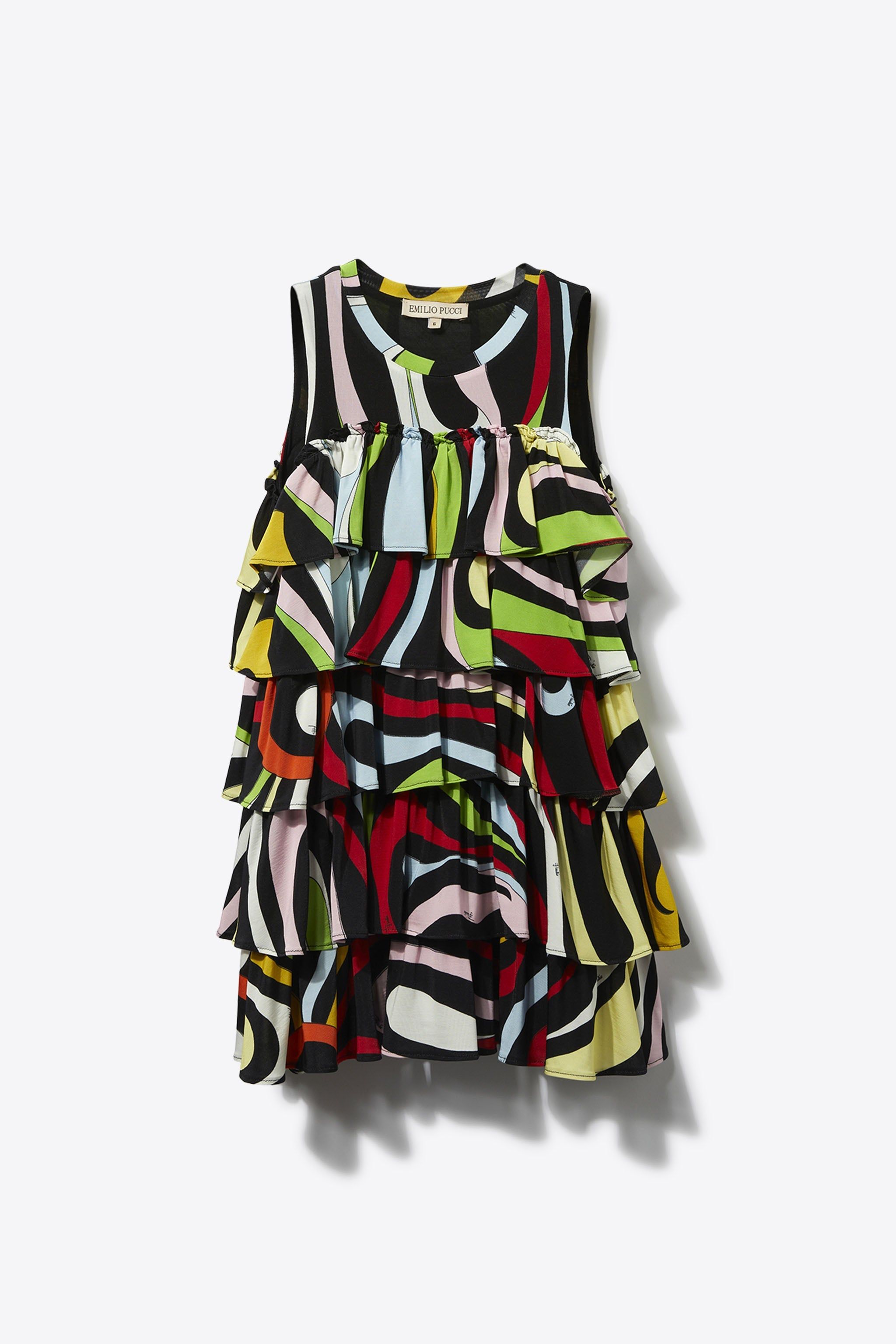 Marmo-Print Ruffled Dress sold by Emilio Pucci