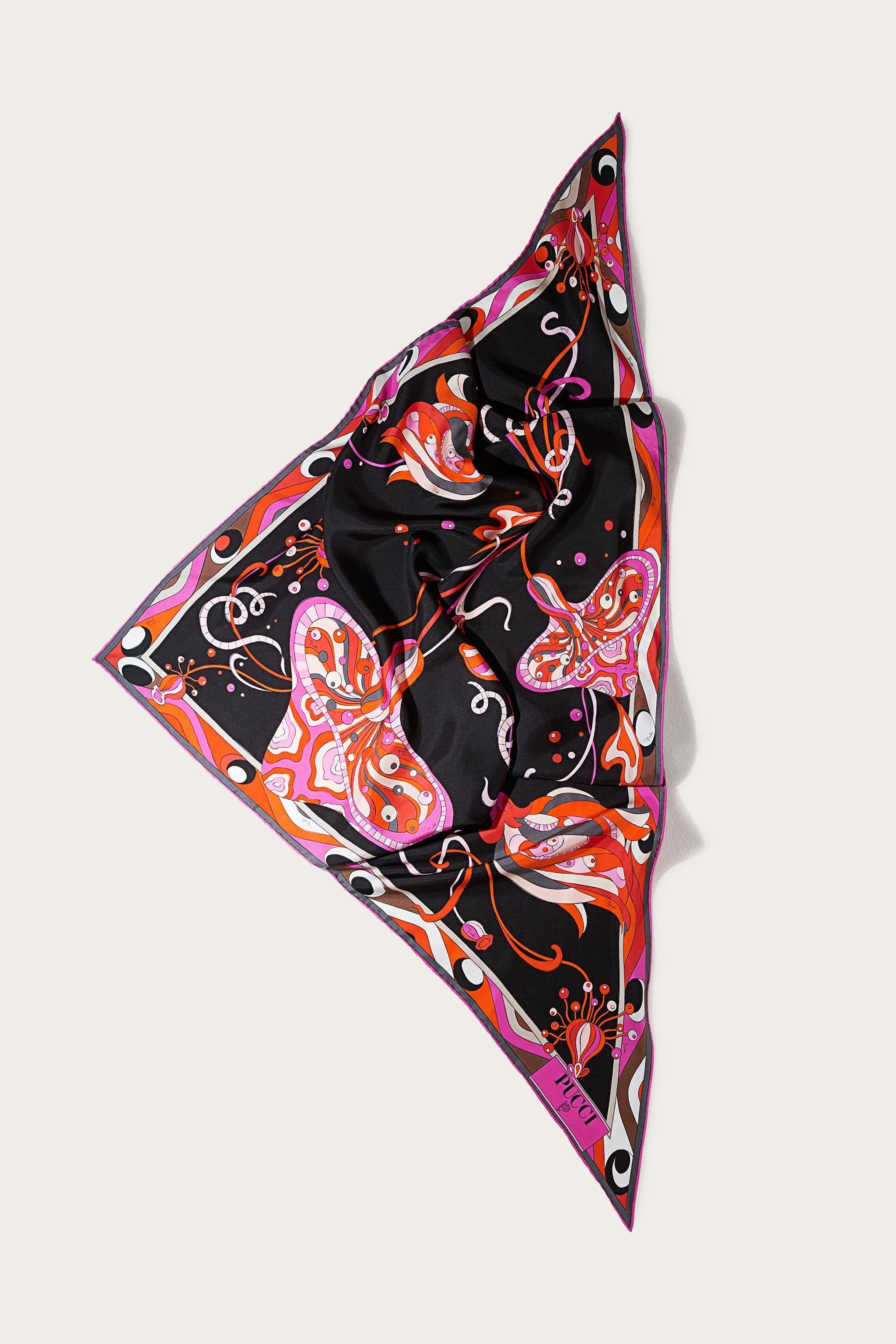Foulard grande in seta con stampa Fungo sold by Emilio Pucci