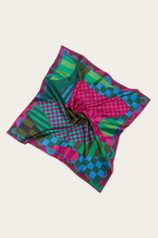 Carré grande in seta con stampe Giardino e Marmo sold by Emilio Pucci