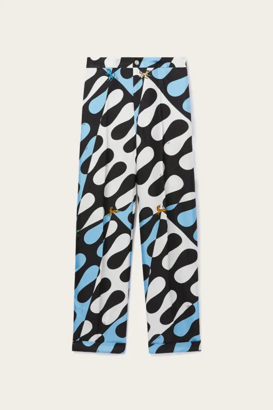 Pantaloni in seta con stampa Leocorno sold by Emilio Pucci