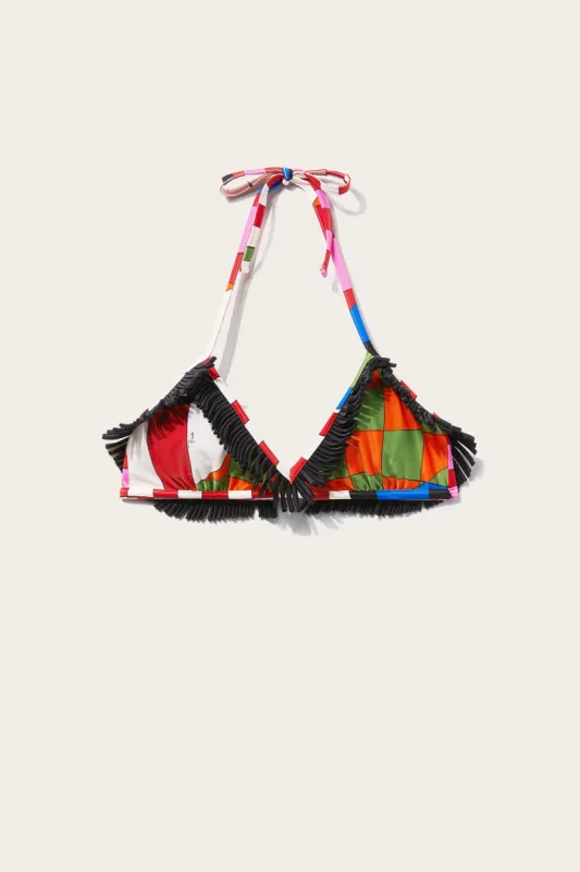 Top bikini con stampa Giardino e frange sold by Emilio Pucci