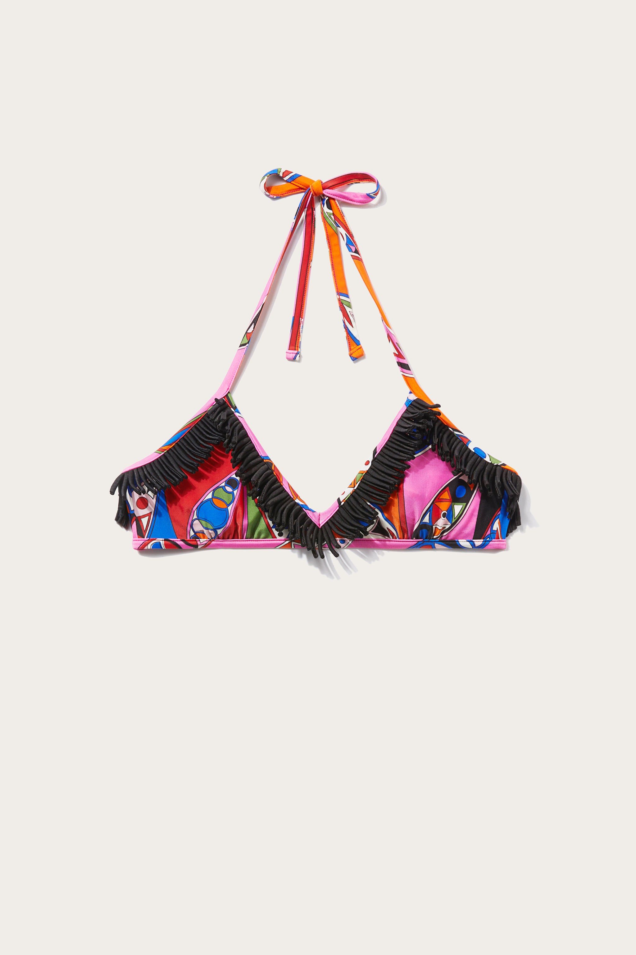 Top bikini con stampa Girandole e frange sold by Emilio Pucci
