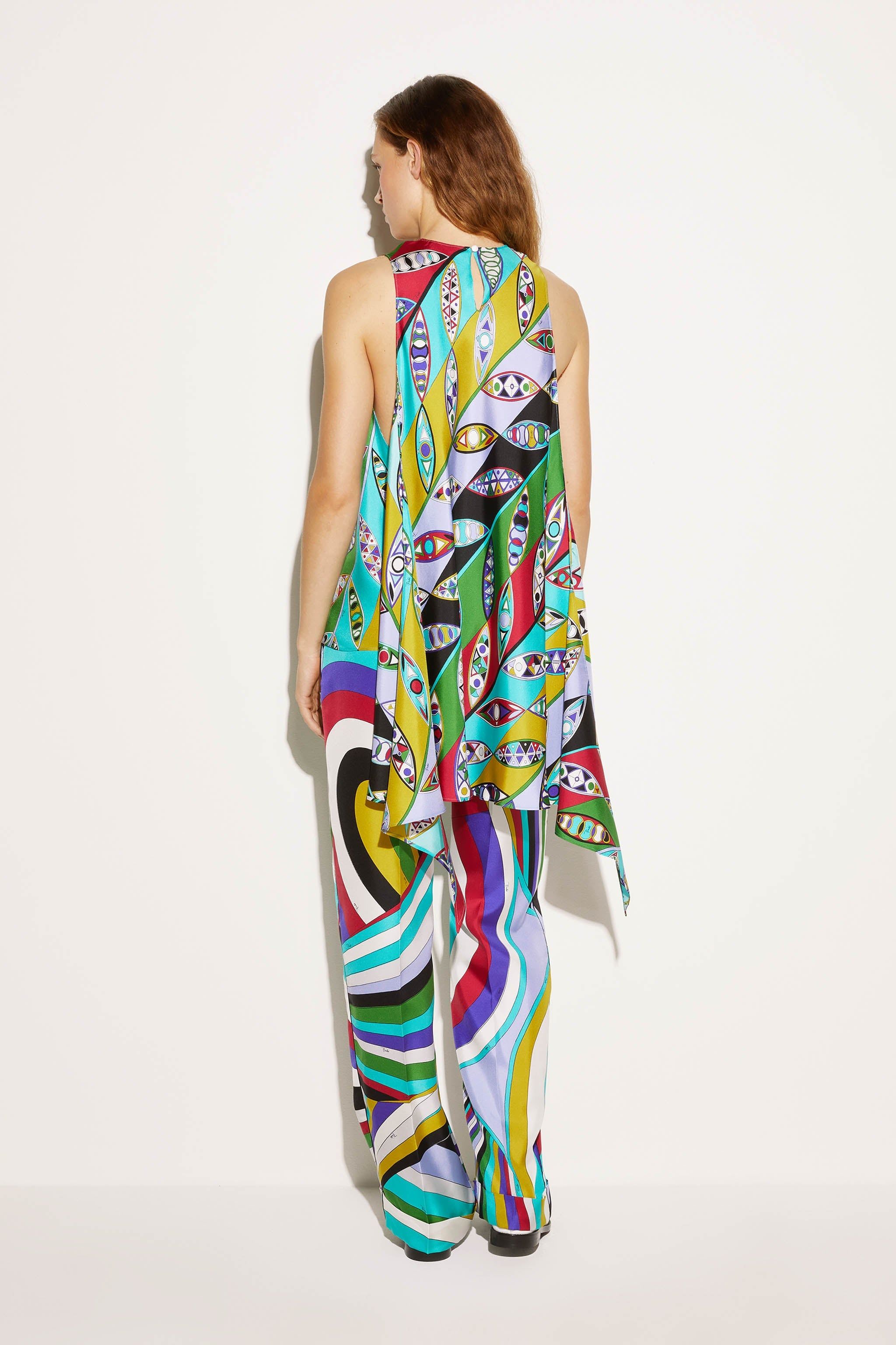 Top in seta con stampa Girandole e drappeggio sold by Emilio Pucci product image thumbnail 3