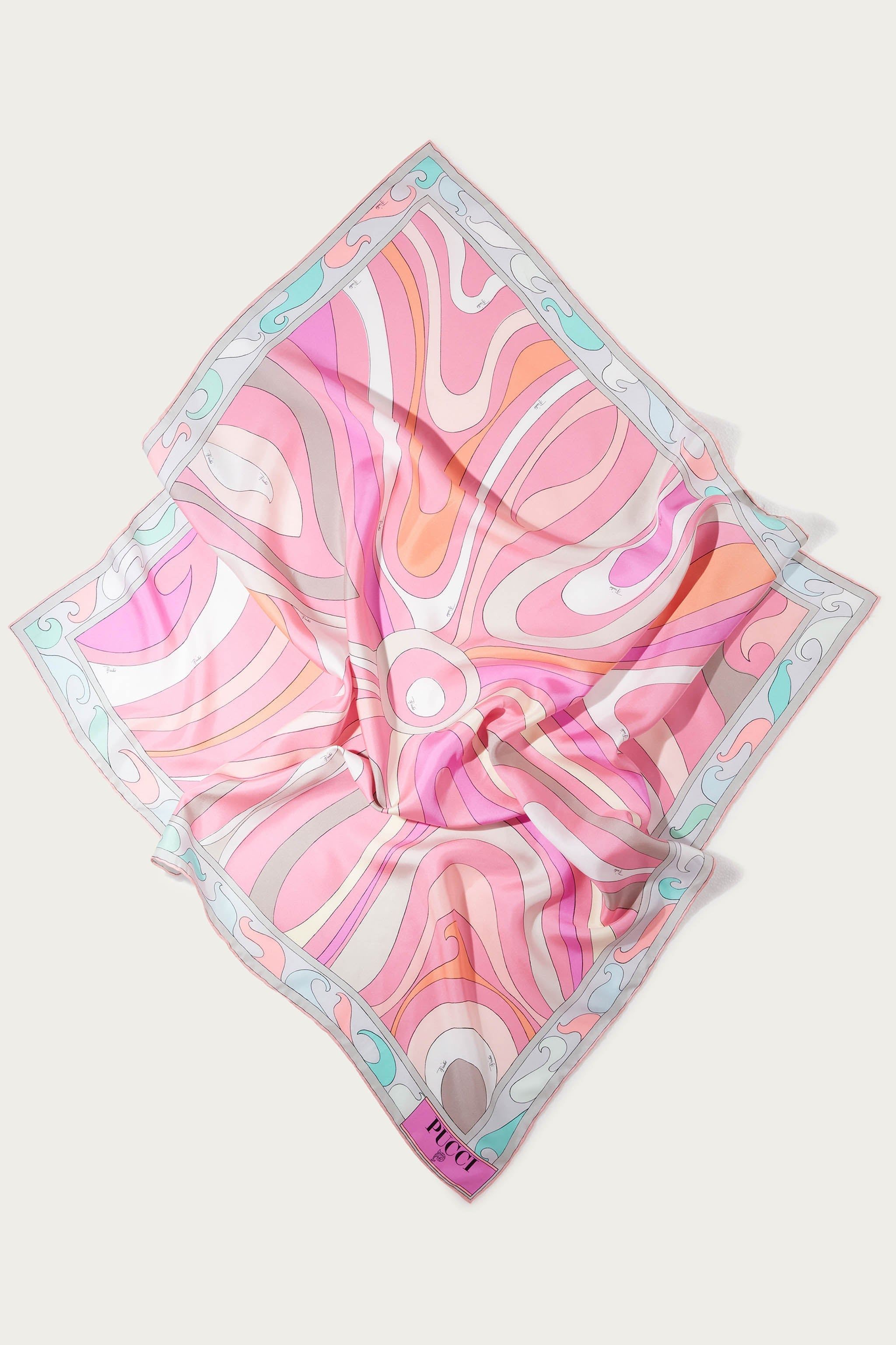 Carré grande in seta con stampa Marmo sold by Emilio Pucci