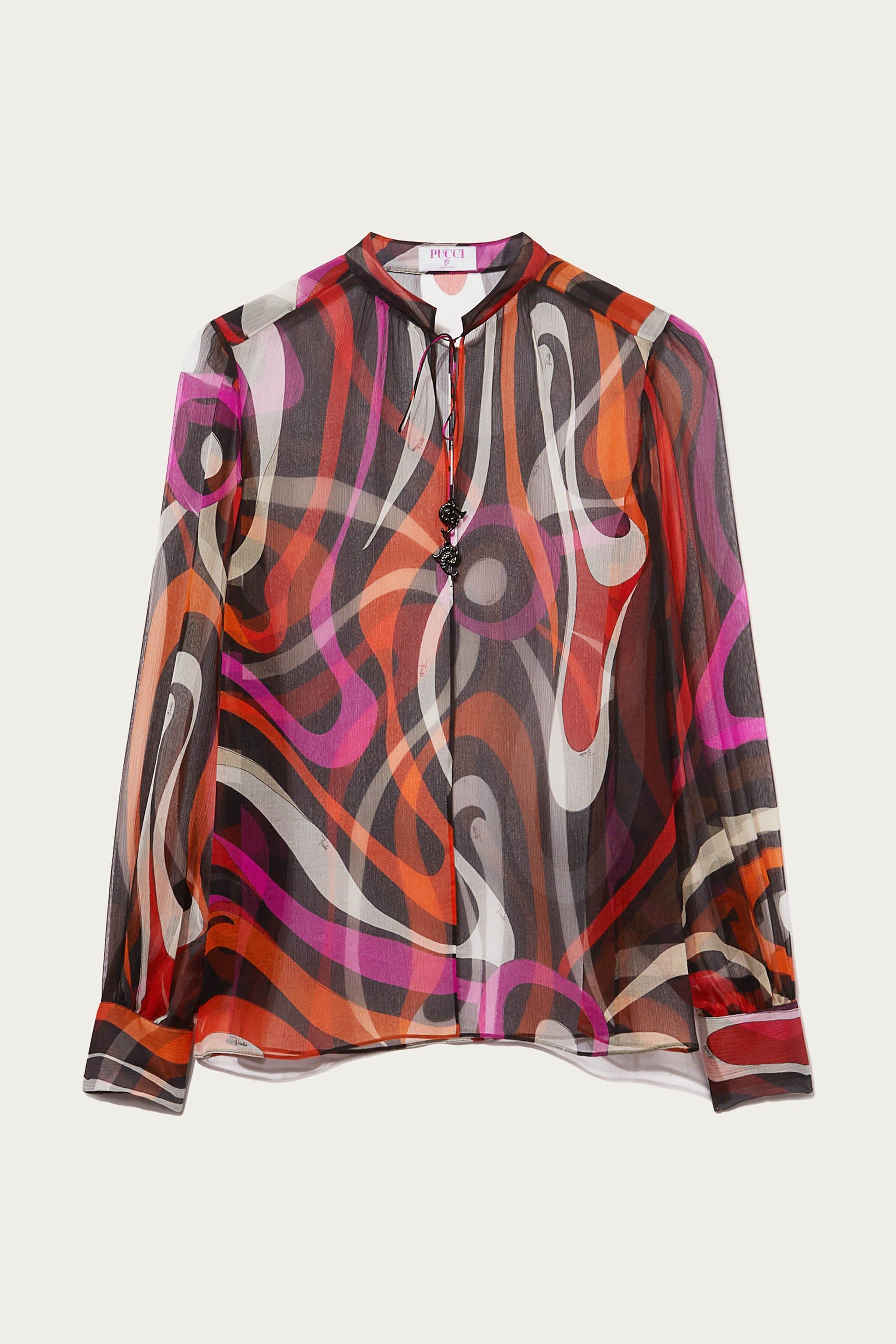 Top in seta con stampa Marmo sold by Emilio Pucci