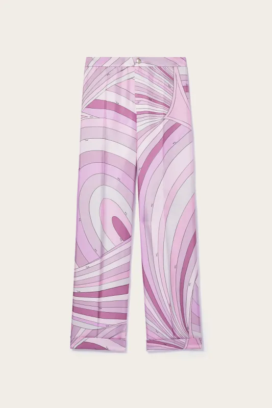 Pantaloni in seta con stampa Iride sold by Emilio Pucci
