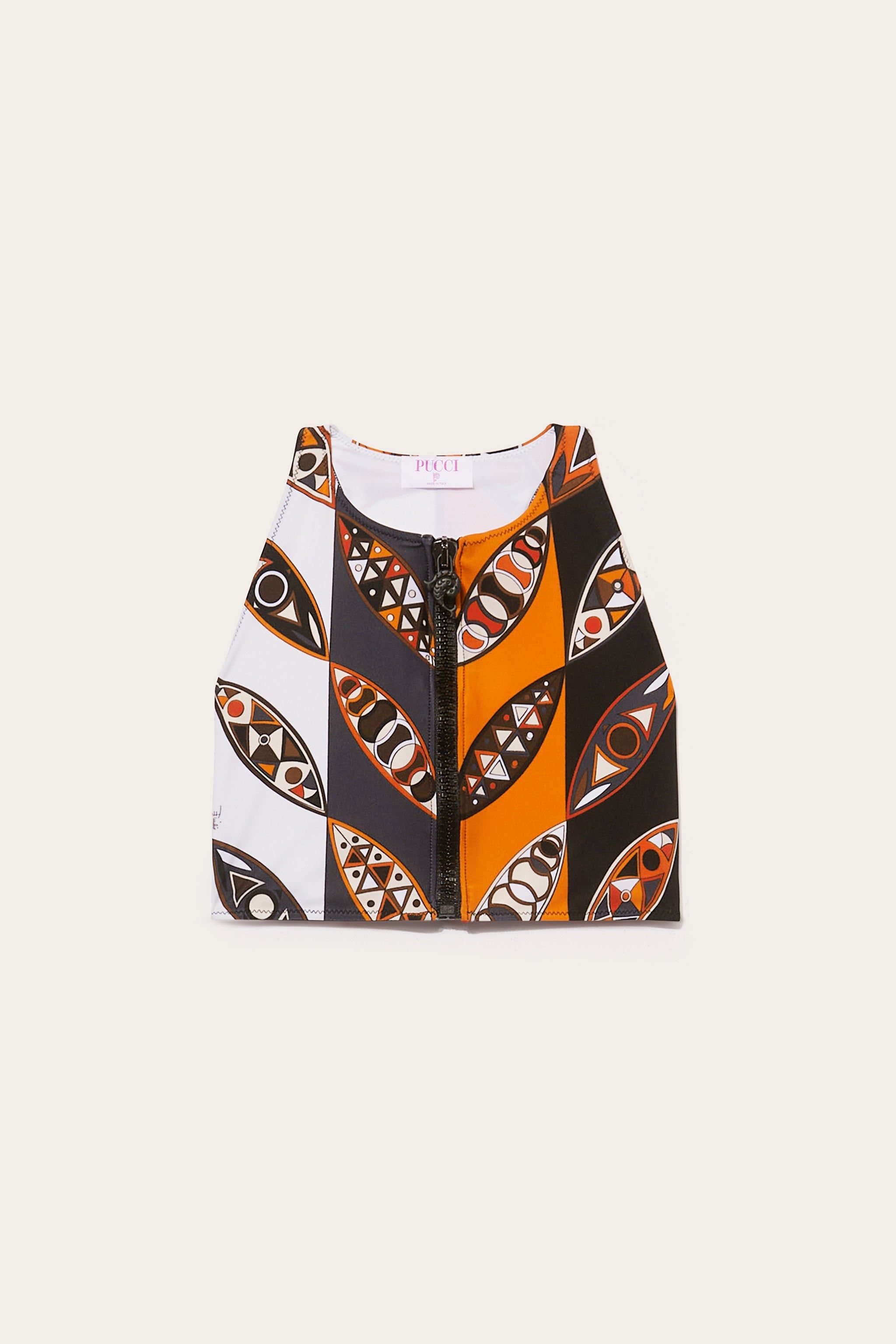 Top bikini con stampa Girandole e zip sold by Emilio Pucci