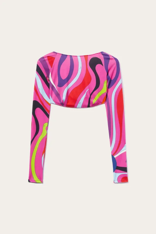 Crop top con stampa Marmo sold by Emilio Pucci