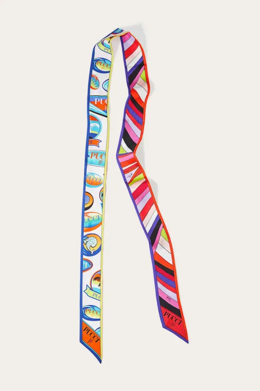 Foulard in seta con stampe Etichette e Iride sold by Emilio Pucci