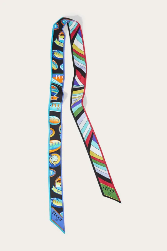 Foulard in seta con stampe Etichette e Iride sold by Emilio Pucci