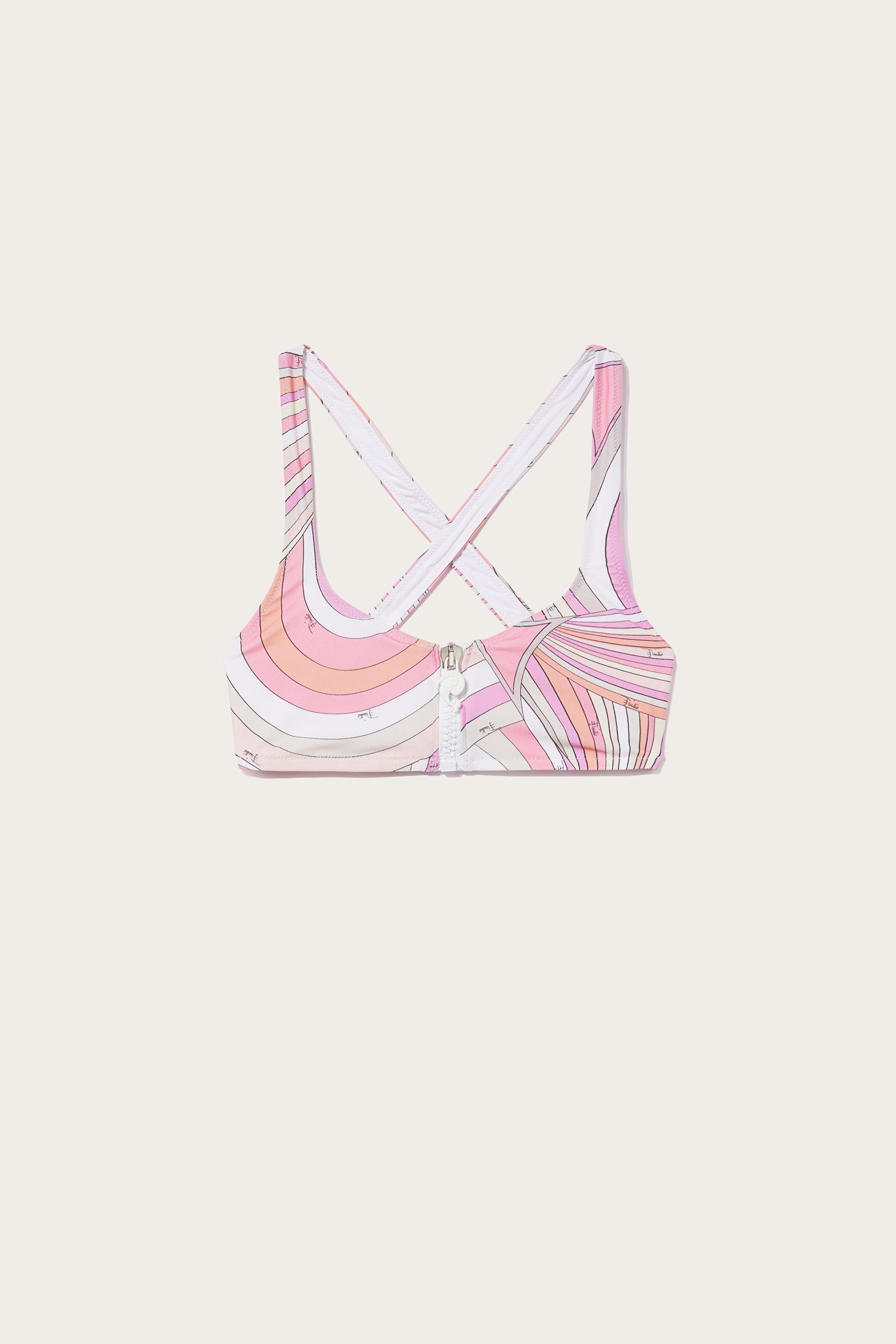 Top bikini con stampa Iride e zip sold by Emilio Pucci