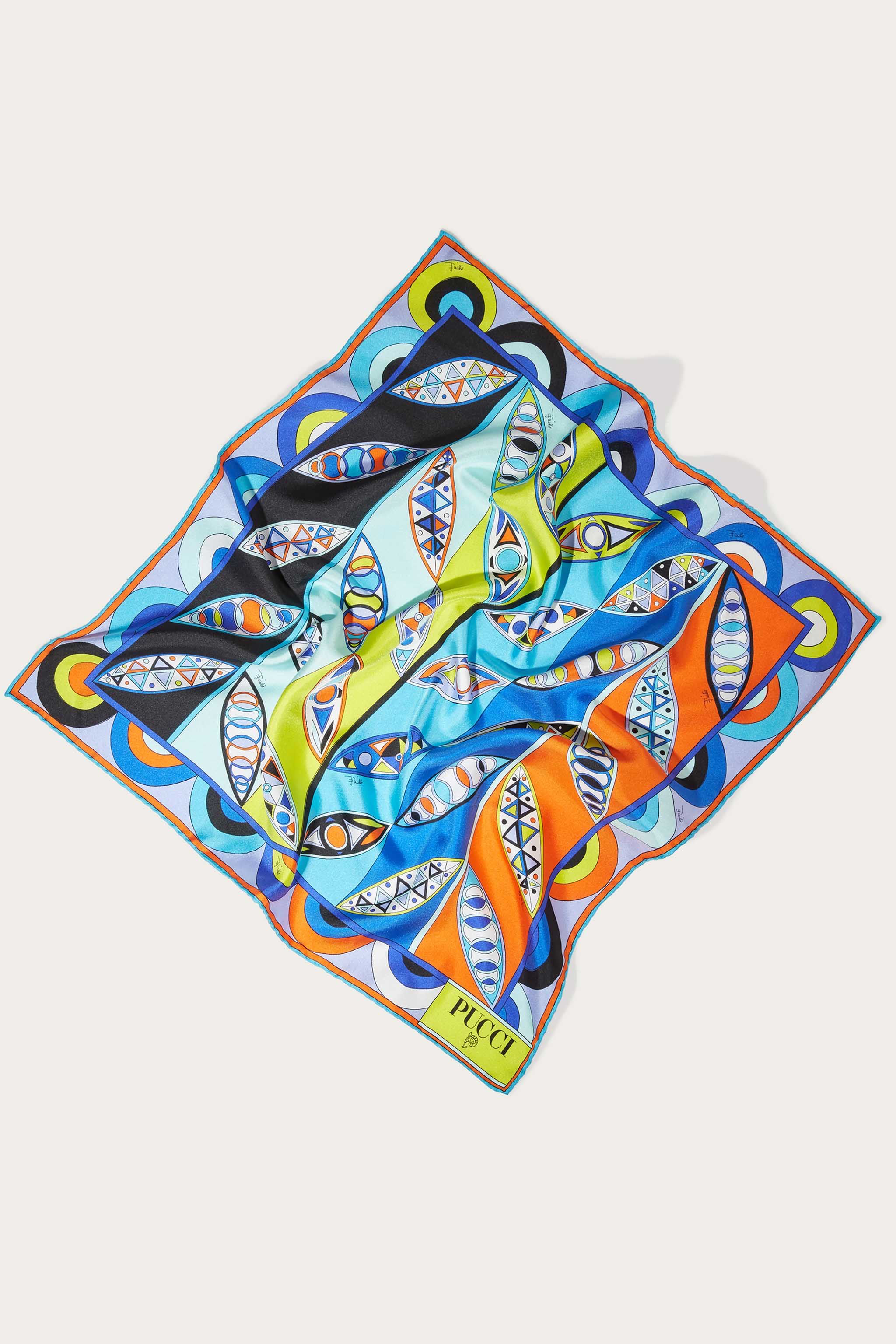 Carré piccolo in seta con stampa Girandole sold by Emilio Pucci