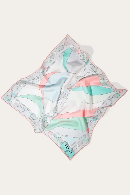 Carré piccolo in seta con stampa Pesci sold by Emilio Pucci