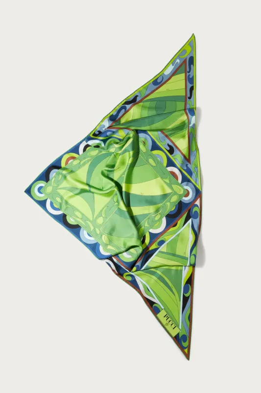 Foulard grande in seta con stampe patchwork sold by Emilio Pucci