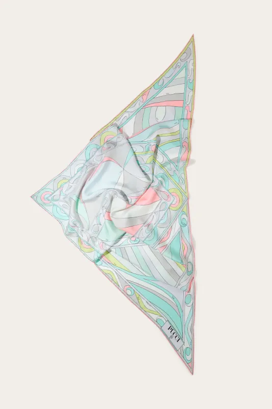 Foulard grande in seta con stampe patchwork sold by Emilio Pucci