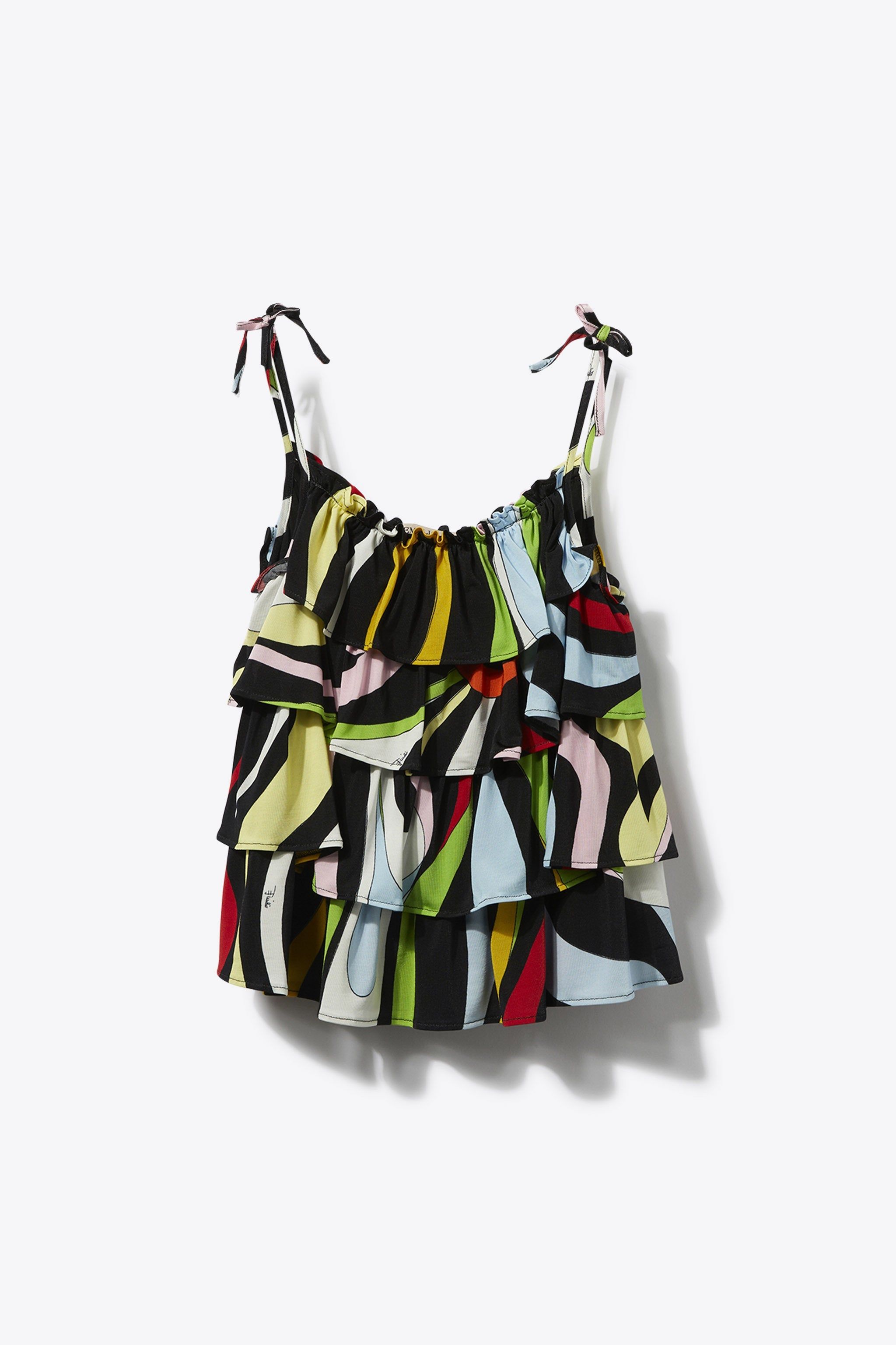Marmo-Print Ruffled Top sold by Emilio Pucci