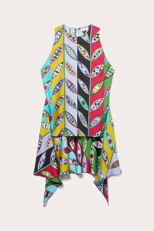 Top in seta con stampa Girandole e drappeggio sold by Emilio Pucci