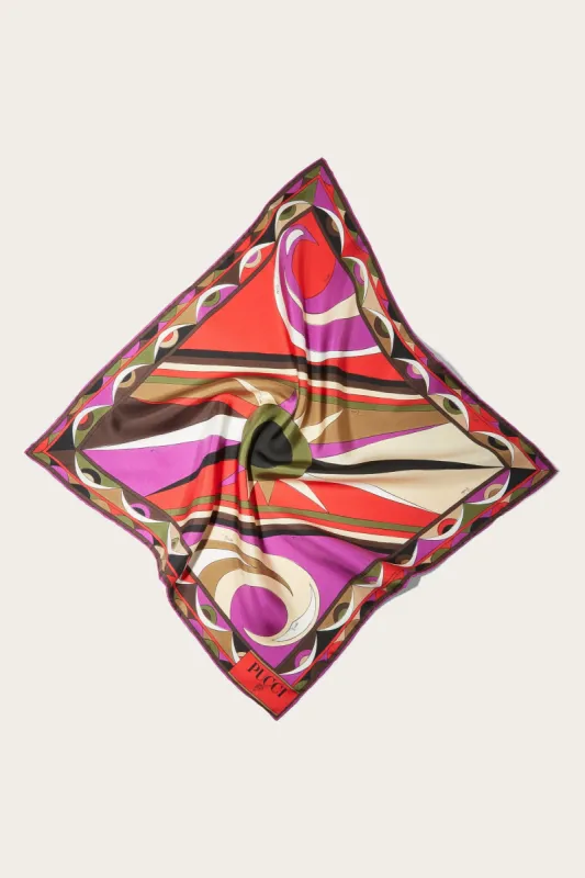 Carré piccolo in seta con stampa Cigni sold by Emilio Pucci