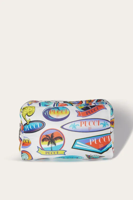 Beauty case medio con stampa Etichette sold by Emilio Pucci