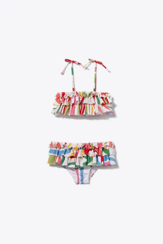 Marmo-Print Ruffled Bikini sold by Emilio Pucci
