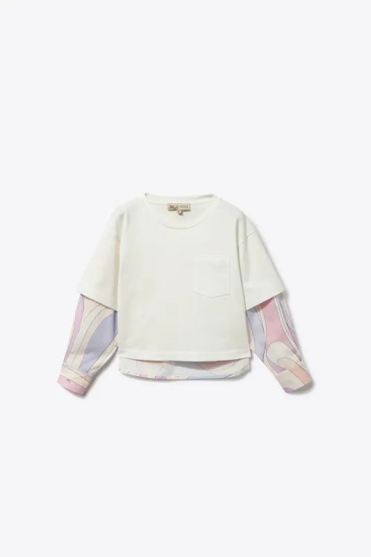 Marmo-Print Layered Cotton Top sold by Emilio Pucci