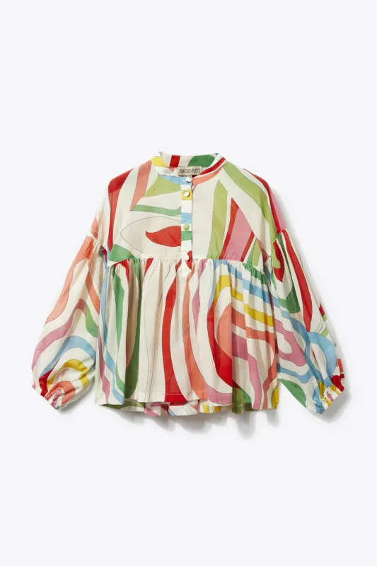 Marmo-Print Cotton Top sold by Emilio Pucci