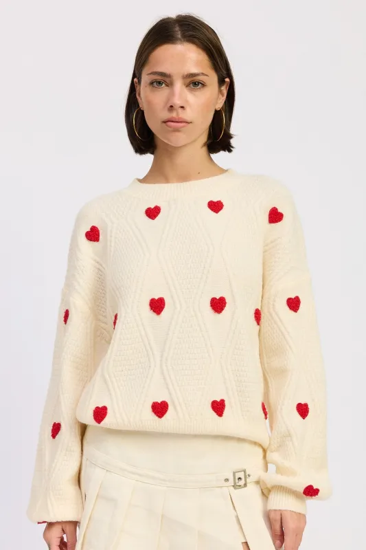 Arabella Heart Sweater made by emory park