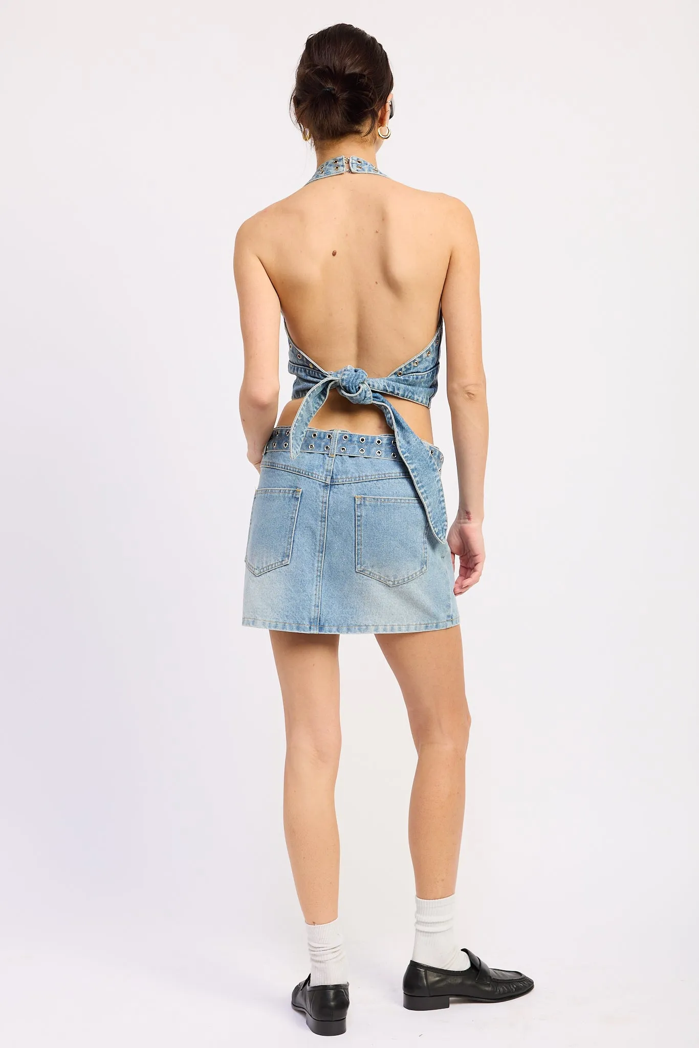 Leah Denim Halter Top sold by emory park product image thumbnail 3