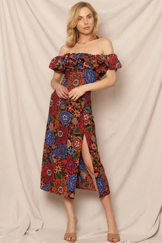 Falling Into Off Shoulder Dress sold by En Creme