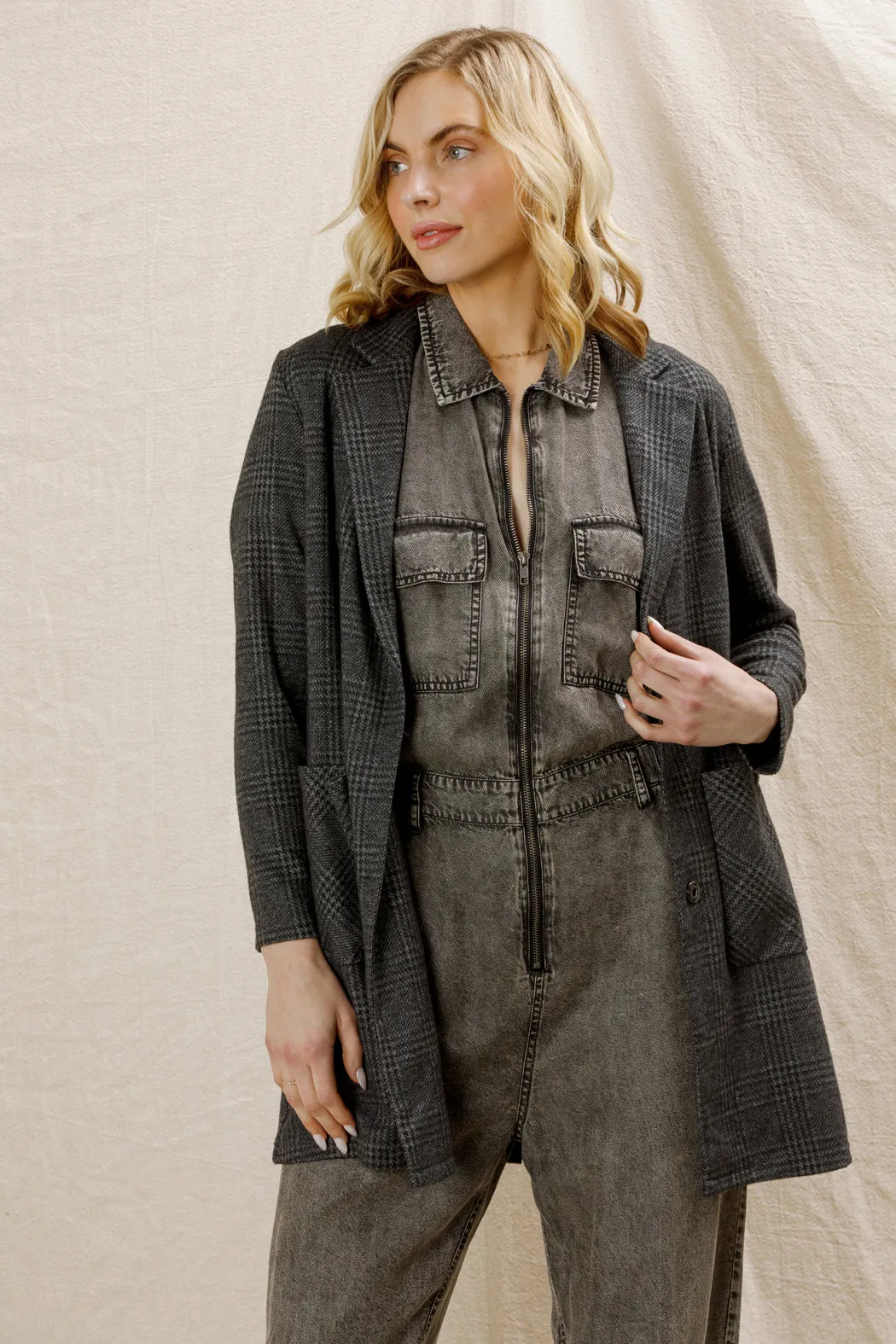 Hudson Plaid Blazer sold by En Creme product image thumbnail 2