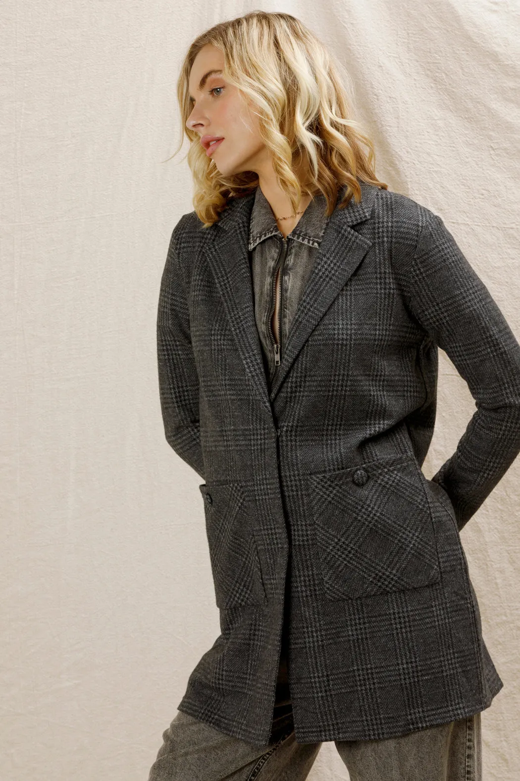 Hudson Plaid Blazer sold by En Creme product image thumbnail 3