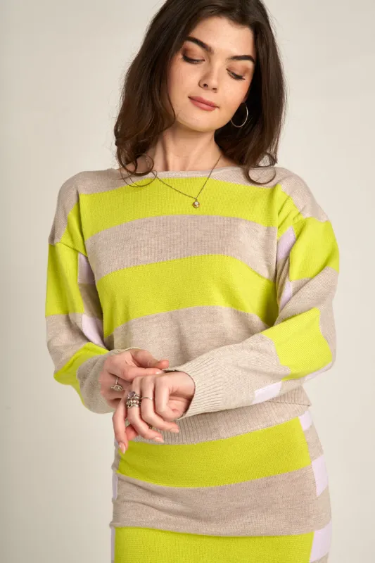 Jane Color Block Sweater sold by En Creme