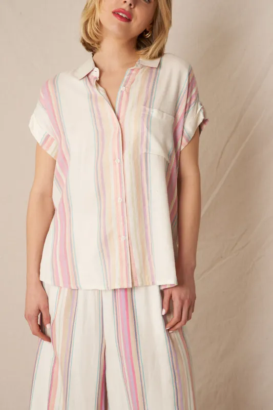 Granit Rose Striped Shirt made by En Creme