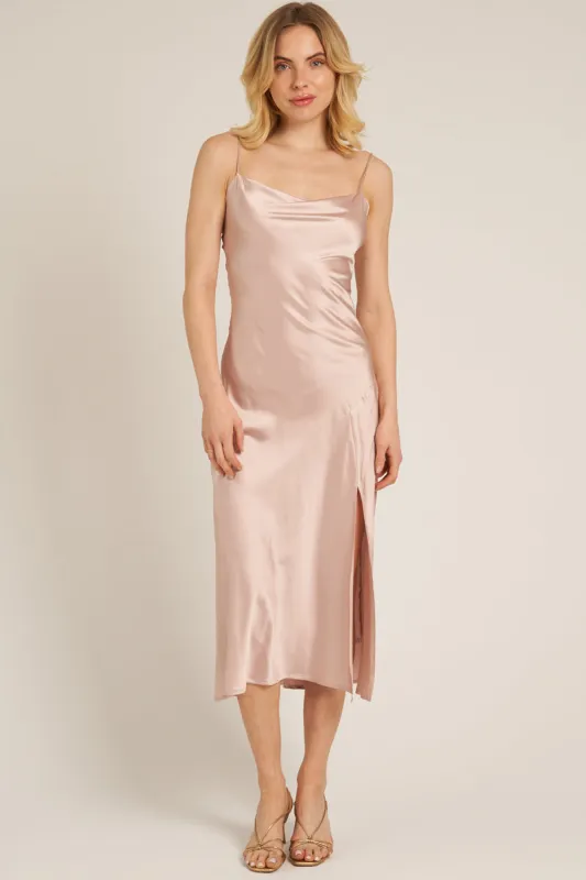 Angelina Cowl Neck Satin Dress sold by En Creme