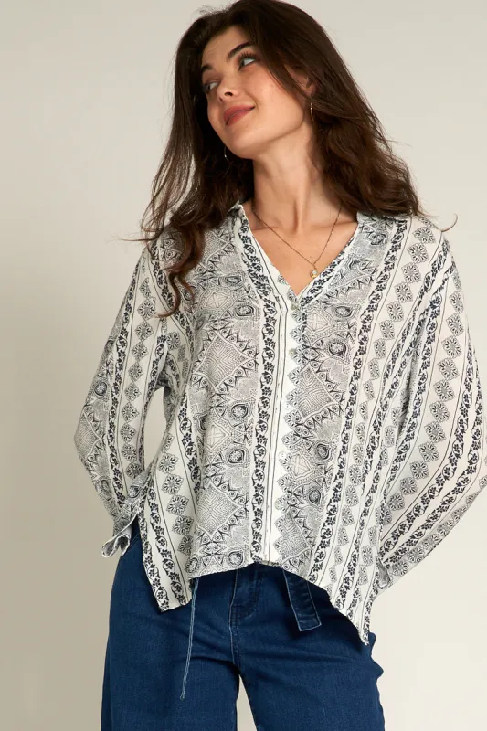 Dana Printed Blouse sold by En Creme