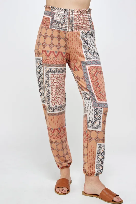 Lea Printed Patchwork Pants sold by En Creme