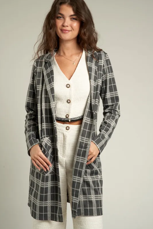 Patty Plaid Blazer Coat sold by En Creme