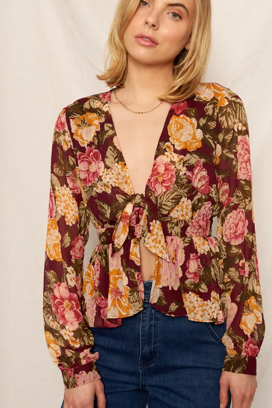 Teresa Autumn Floral Top made by En Creme