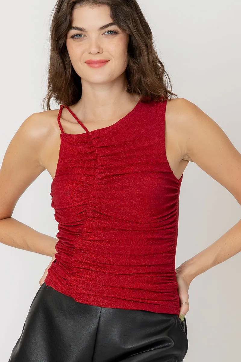 Ruby Asymmetrical Top sold by En Creme