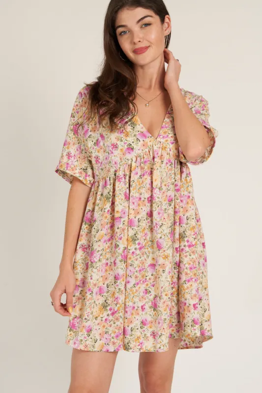 Rosie Floral Mini Dress sold by En Creme
