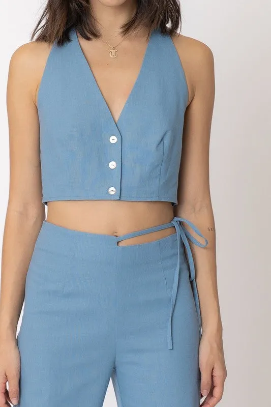 Ophelia Halter Vest and Pants Set sold by En Creme product image thumbnail 3