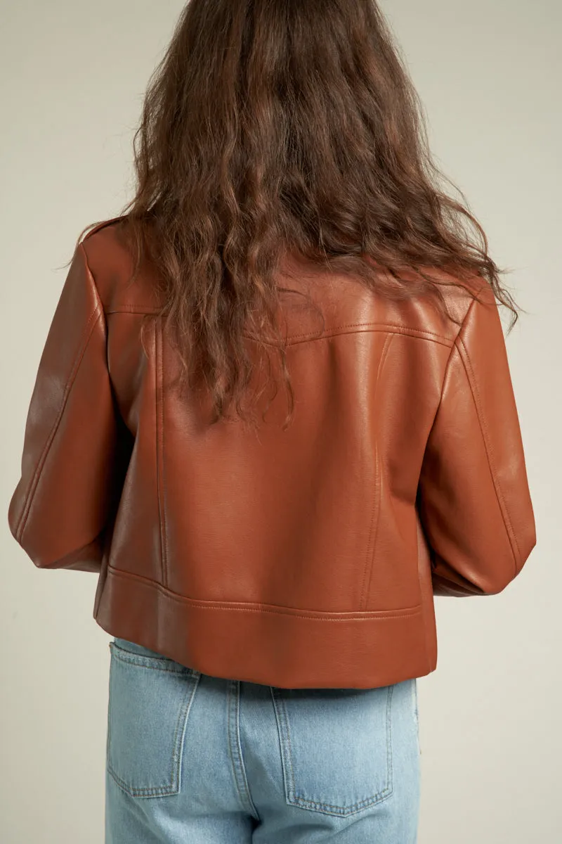 Buffy Faux Leather Moto Jacket sold by En Creme product image thumbnail 5